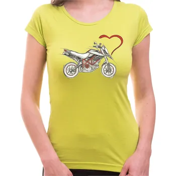 Pánské oblečení Dámské motorkářské tričko - Motorka je můj život, Barva látky Limetková zelená, Střih Dámsky, Velikost L