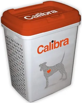box na krmivo Calibra Plastový barel s motivem psa bílý/oranžový 15 kg