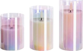 led svíčka Sada LED svíček ve skle 3 ks duhová