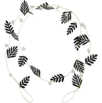 Vánoční dekorace House Doctor, Girlanda Leaf 150 cm černá - Formadore