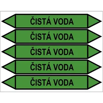 samolepka Značení potrubí, čistá voda, 350 × 52 mm, polyvinylchlorid
