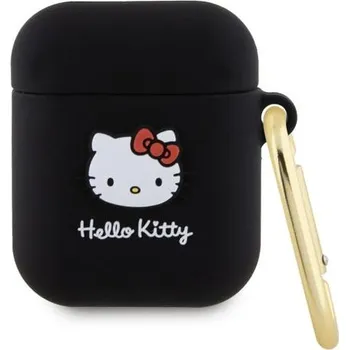 Příslušenství pro sluchátka Hello Kitty Liquid Silicone 3D pouzdro pro AirPods 1/2 černé/Hello Kitty Head