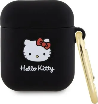 Příslušenství pro sluchátka Hello Kitty Liquid Silicone 3D pouzdro pro AirPods 1/2 černé/Hello Kitty Head
