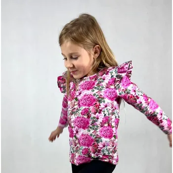 Dívčí mikina Chrisma Triko s volánky 23444 barva: vzor, Rozměr: 110