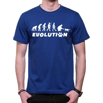 Pánské oblečení Tričko - Evoluce Kočka, Barva látky tyrkysová modrá, Střih Pánsky / UNISEX, Velikost Dětské 146cm/10let