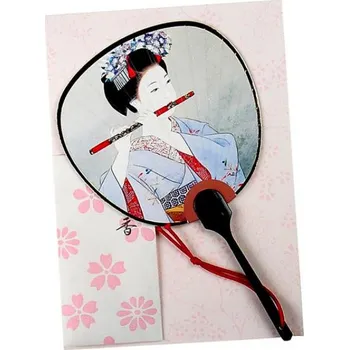 Parfémovaná japonská pohlednice Vějíř Gejša s flétnou