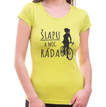 Pánská móda Dámské cyklo tričko - ŠLAPU, Barva látky Limetková zelená, Střih Dámsky, Velikost --VYBERTE VELIKOST--