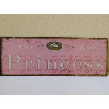 Plechová cedule RETRO OBRAZ - OUR LITTLE PRINCESS - PLECH