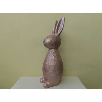 Velikonoční dekorace RŮŽOVÝ ZAJÍC - TŘPYTKY
