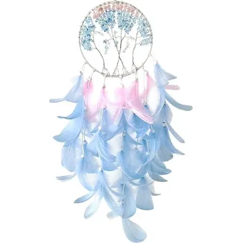 Lapač snů Lapač snů - Křišťálový strom - Modro růžový