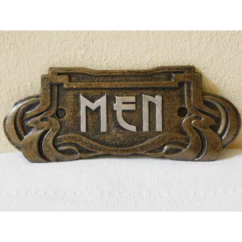 LITINOVÁ CEDULE V SECESNÍM STYLU - MEN WC