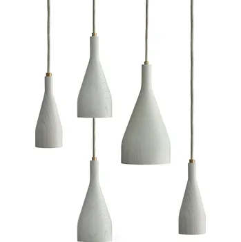 Hollands Licht Dřevěné designové svítidlo Timber Chandelier 5 Dekor: Bílé jasanové dřevo 20TIMBERCH5ESW01