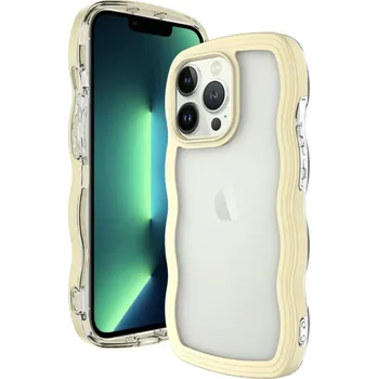 Pouzdro na mobilní telefon Silikonový kryt s pevnými vlnitými okraji iPhone 14 Pro Barva: Žlutá