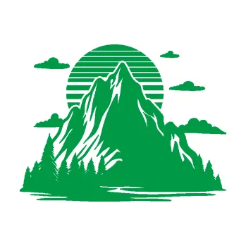 Samolepící dekorace Krajina hory 037 levá západ slunce (12 - zelená) SAMOLEPKA NA AUTO, NÁLEPKA, FÓLIE, POLEP, TUNING, VLASTNÍ TEXT, TISK, AUTOSAMOLEPKY.cz, POLEPY, OBRÁZEK, LOGO, 3D STICKERS