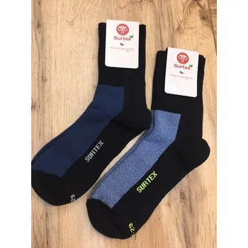 Pánské ponožky Surtex zimní ponožky s volným lemem Merino 75% modrá černá Velikost: 38-41