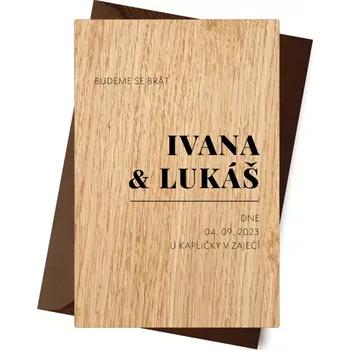 Svatební dekorace Dřevěné oznámení IVANA