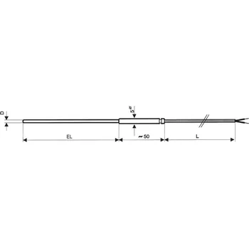 GREISINGER GTF 101 P Zakázkový odporový snímač teploty Pt100 / Pt1000, s kabelovým nátrubkem