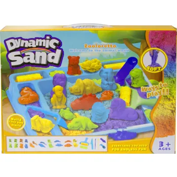 kinetický písek Aga4Kids Dynamic Sand Kinetický písek zvířata + 26 ks příslušenství 1,5 kg