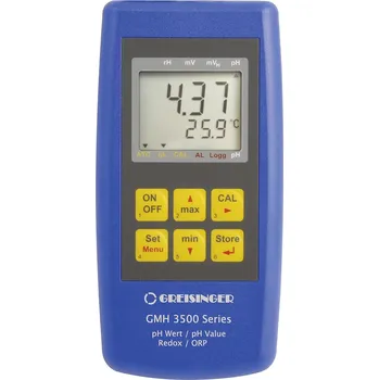 Analyzátor GREISINGER GMH 3531 Měřicí přístroj pro měření pH / Redox (ORP) / teploty, s volitelně 1-, 2- nebo 3-bodovou kalibrací, bez příslušenství (elektrody)