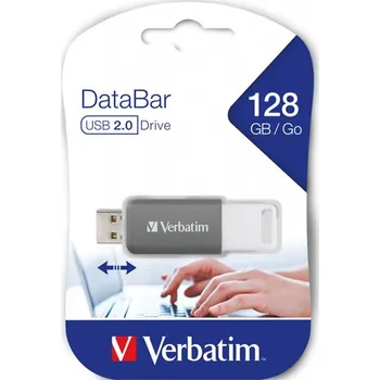 USB flash disk 128GB Verbatim DataBar, USB flash disk 2.0, 49456, šedý
