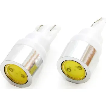 Autožárovka LED žárovky W5W T10 AMIO 1x power LED, bílé 6000K, 2 ks (01623)