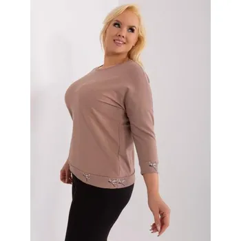 Dámská halenka Dámská halenka z bavlny plus size IKDA tmavě béžová