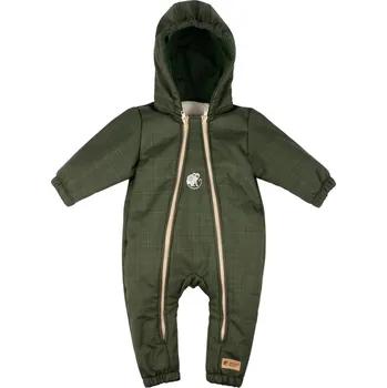 Kojenecká kombinéza Monkey Mum® Dětská zimní softshellová kombinéza s beránkem - Khaki mysliveček - vel. 62/68, 74/80 74/80