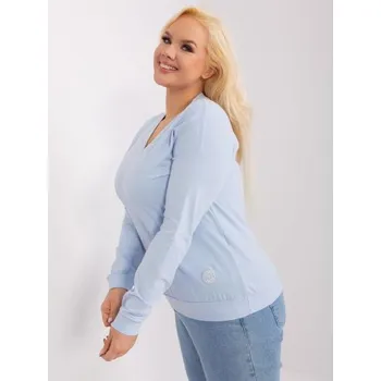 Dámská halenka Dámská halenka s výstřihem do V plus size světle modrá