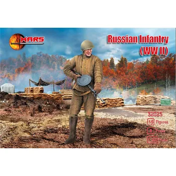 Plastikový model Mars Figures 1/32 WWII Russian infantry