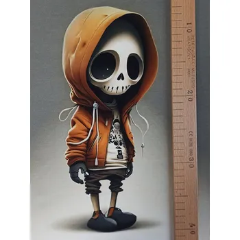 Panel - Teplákovina Lebka v oranžové mikině