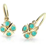 Zlaté dětské náušnice kytičky