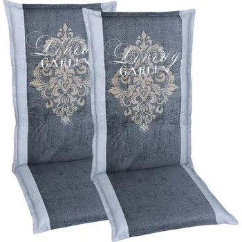 Podsedák GO-DE Textil Podsedák Living Garden, 1 kus / 2 kusy (vysoká opěrka, 2 kusy, šedá)