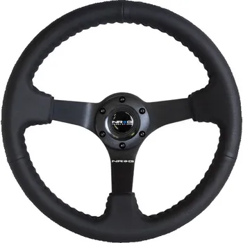 Potah na volant NRG Kožený volant se třemi rameny (350 mm) - černý