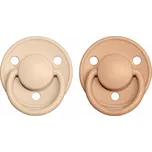 BIBS De Lux dudlík z přírodního kaučuku 2ks Vanilla/Peach - velikost 2 (+6m.)