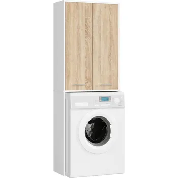 Koupelnový nábytek Koupelnová skříňka nad pračku Fin 2D bílá/dub sonoma
