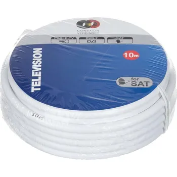 Anténní kabel Koaxiální kabel 10m 1,02/7mm bílý