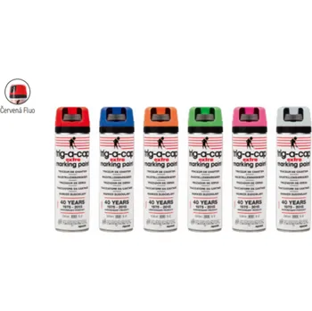 Barva ve spreji Ampere Ruční značkovací sprej Trig-a-cap EXTRA ČERVENÝ FLUO, bal. 12 ks