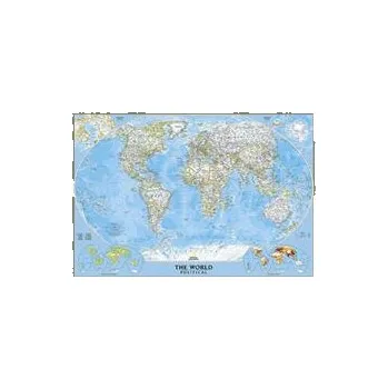 Politická mapa světa modrá – tapeta na zeď 278 x 194 cm