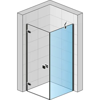 RONAL ANNEA Black Boční stěna v 90° černá mat čiré ANT10000607