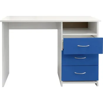 Psací stůl Psací stůl ARATOS se zásuvkami. Bílá/modrá