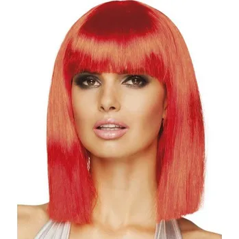 Karnevalová paruka Dámská paruka, dlouhá, neonově červená