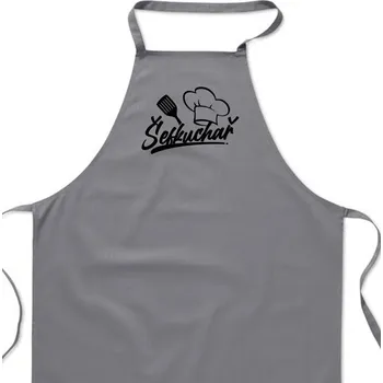 Kuchyňská zástěra Zástěra šedá Šéfkuchař