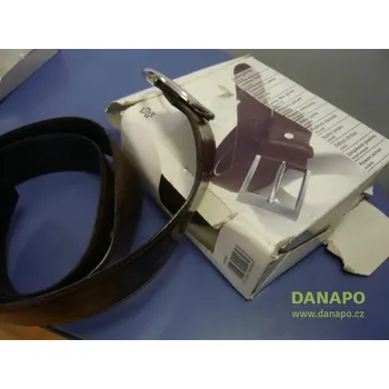 Opasek DANAPO Kožený opasek pásek nastavitelný 125cm Barva: Hnědý