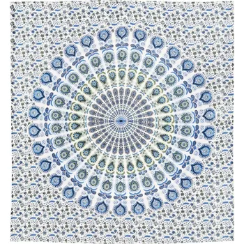 Přehoz na lůžko Přehoz na postel indický Owl Mandala kobaltový 230 x 210 cm