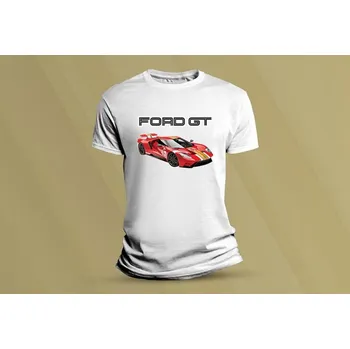 Chlapecké tričko Dětské bavlněné tričko Ford GT. Bílá velikost 104 (3-4 roky)