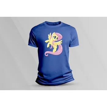 Chlapecké tričko Dětské bavlněné tričko Fluttershy. Královsky modrá velikost 104