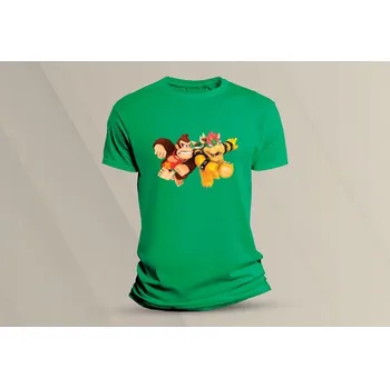 Chlapecké oblečení Dětské bavlněné tričko Bowser VS Donkey Kong. velikost 116 (5-6 let) Zelená