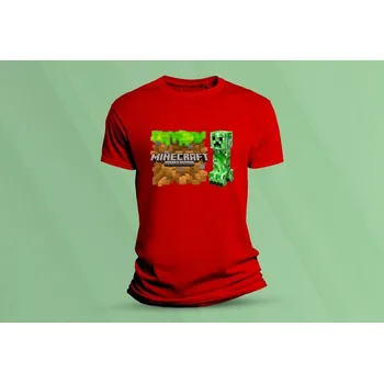 Dětské tričko s potiskem Minecraft 1 Červená velikost 116