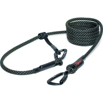 Vodítko pro psa Tamer Lanové vodítko EASYLONG TWIST | Střední pes | černé se žlutým prošitím - 407 Délka: 2 m