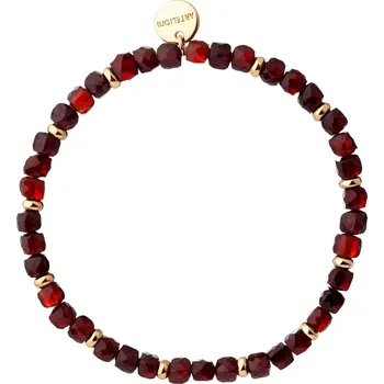 Náramek Pozlacený náramek z mosazi s přírodními granáty - AR535-9956